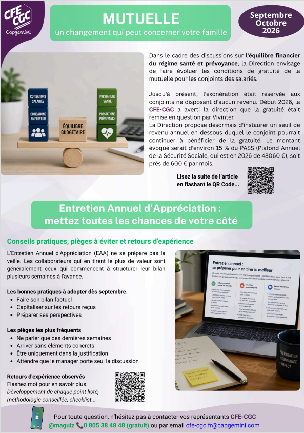 Bulletin septembre 2026 - Mutuelle, entretien annuel d'appréciation, ACLH, Webinaire épargne salariale